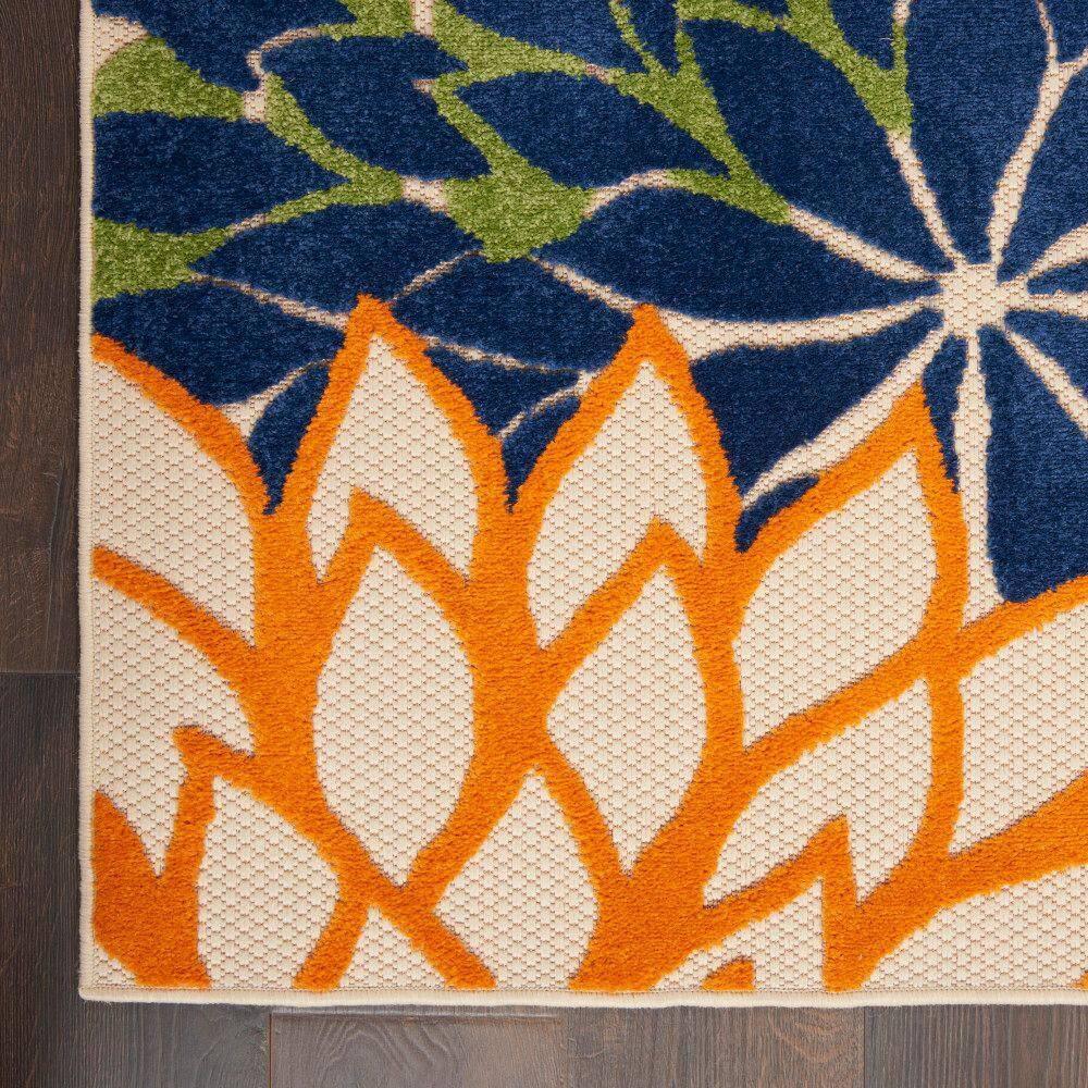 Nourison Aloha Floral Bloom Flatweave High-Low Indoor Outdoor Runner Rug Multicolor 2'3" x 10'