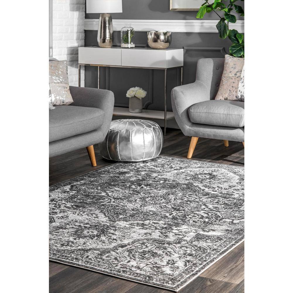 Nuloom Maryanne Geometric 9x12 Indoor Area Rug for Living Room Bedroom Dining Room Kitchen, Grey/Ivory