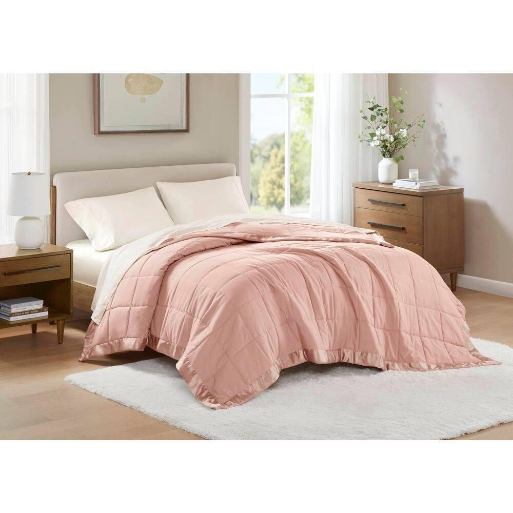 Lightweight Down Alternative Blanket with Satin Trim
