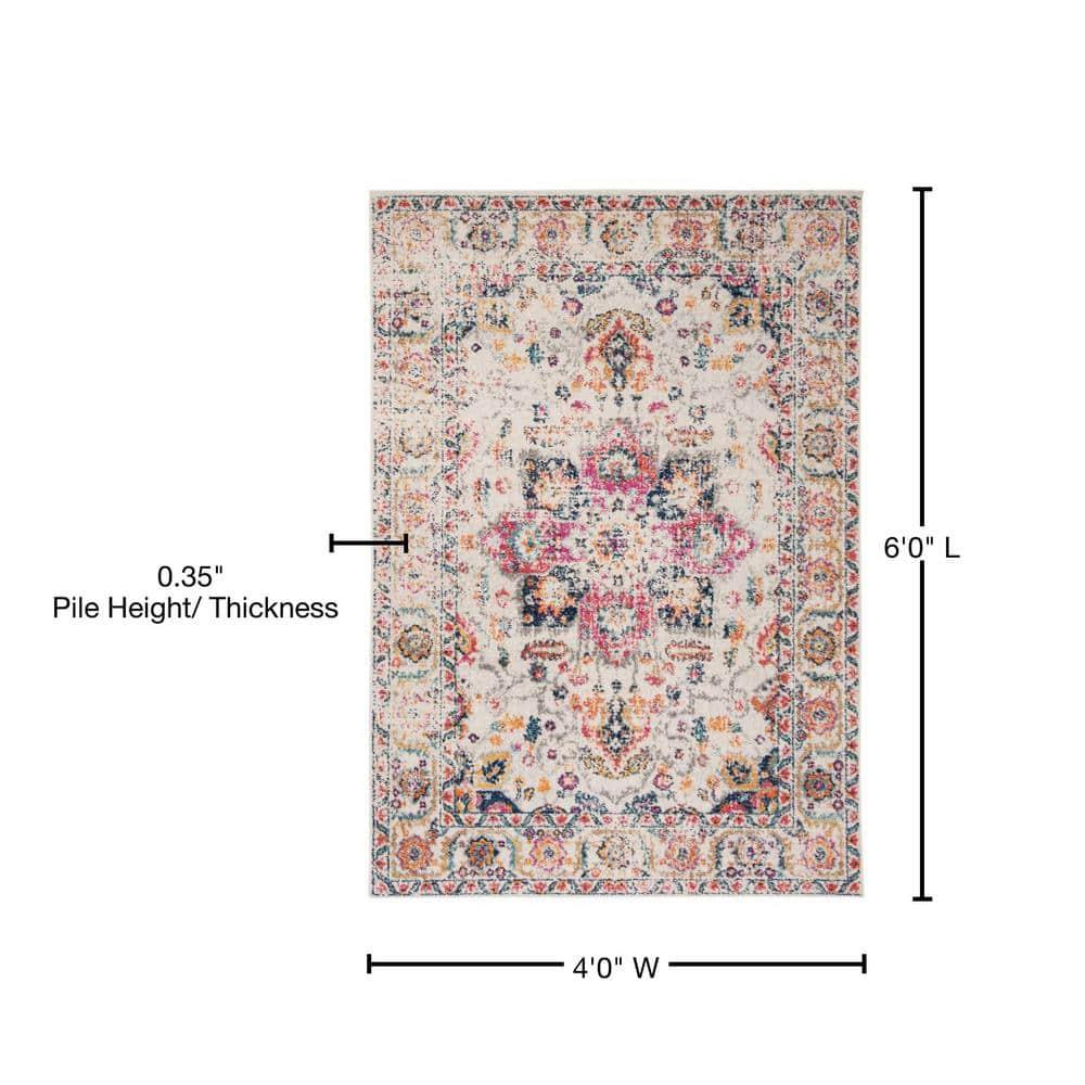 Madison MAD603 Power Loomed Indoor Area Rug - Fuchsia/Ivory - 4'x6' - Safavieh