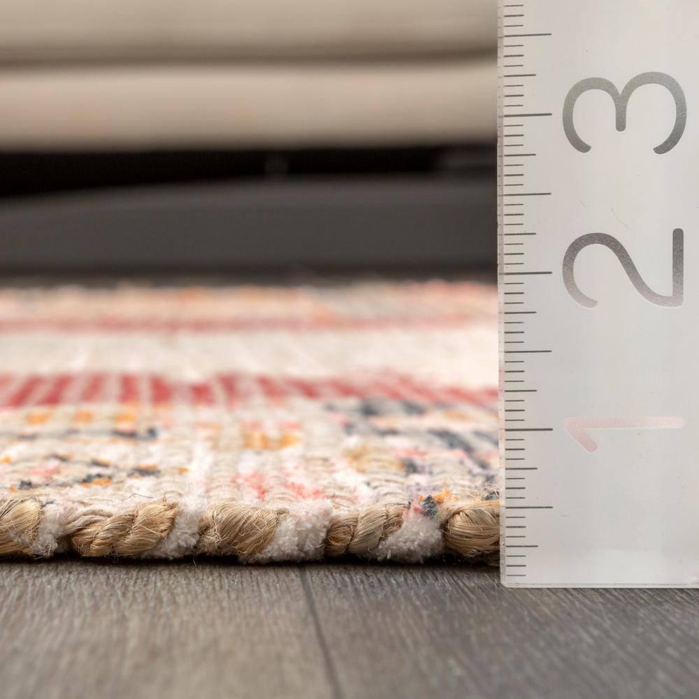 Nuloom Hermina Abstract 5x8 Jute Indoor Area Rug for Dining Room Rug Neutral Rug Living Room Rug Kitchen, Multicolor/Ivory
