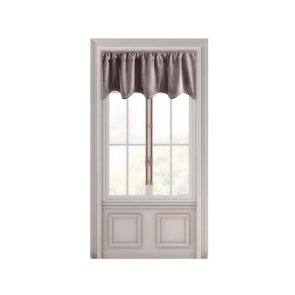 Ricardo Velvet Rod Pocket w/Back Tabs Scalloped Valance w/Backout Lining 50x17 Mauve