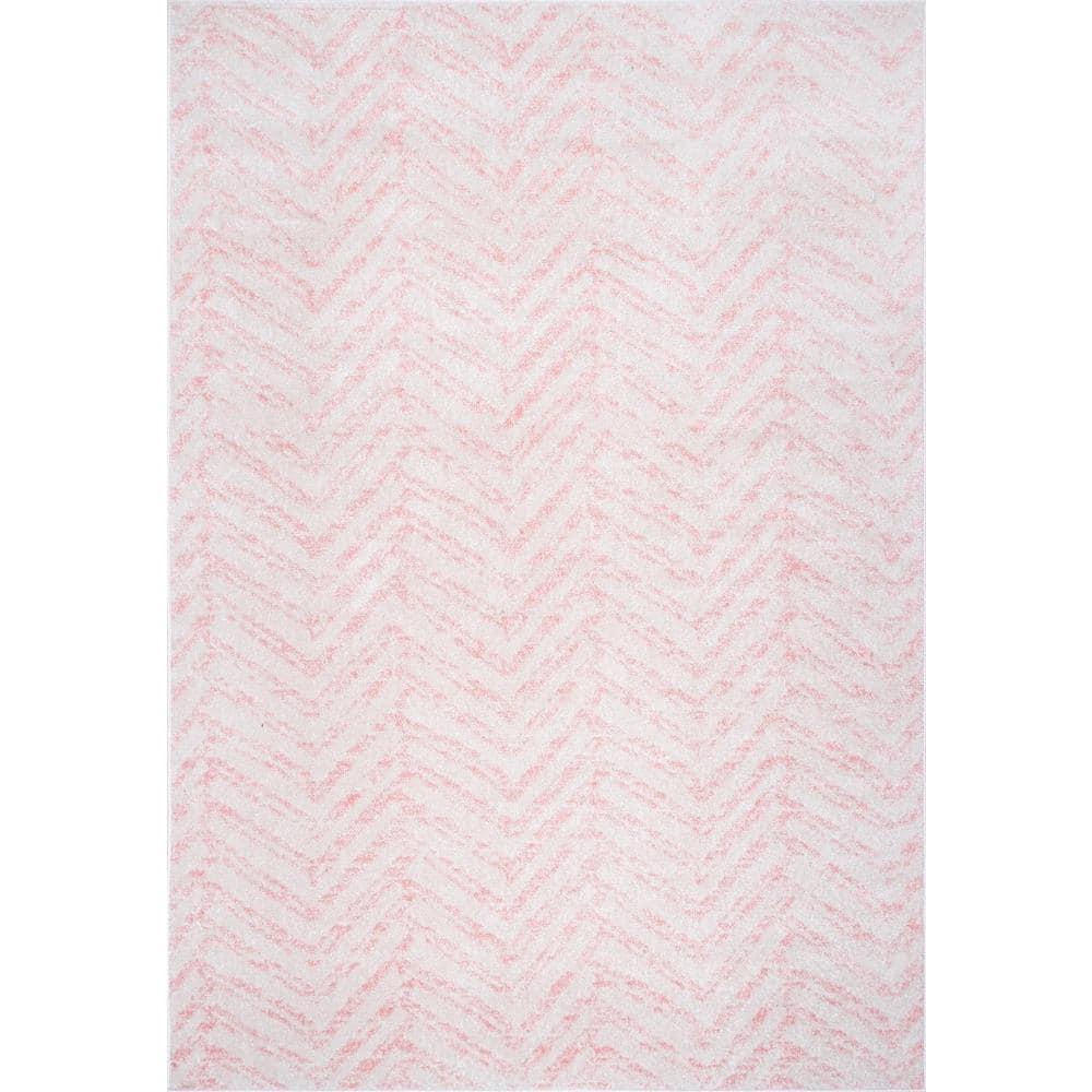 Nuloom Rosanne Geometric 5x7 Indoor Area Rug for Living Room Bedroom Dining Room Kitchen, Pink/Ivory