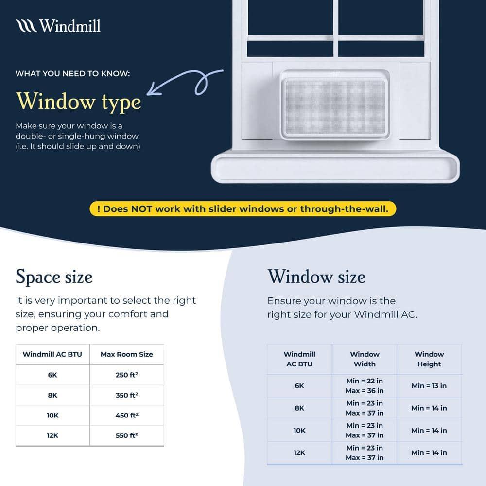 Windmill 8000 BTU Smart Wi-Fi Quiet Air Conditioner 350 Sq Ft