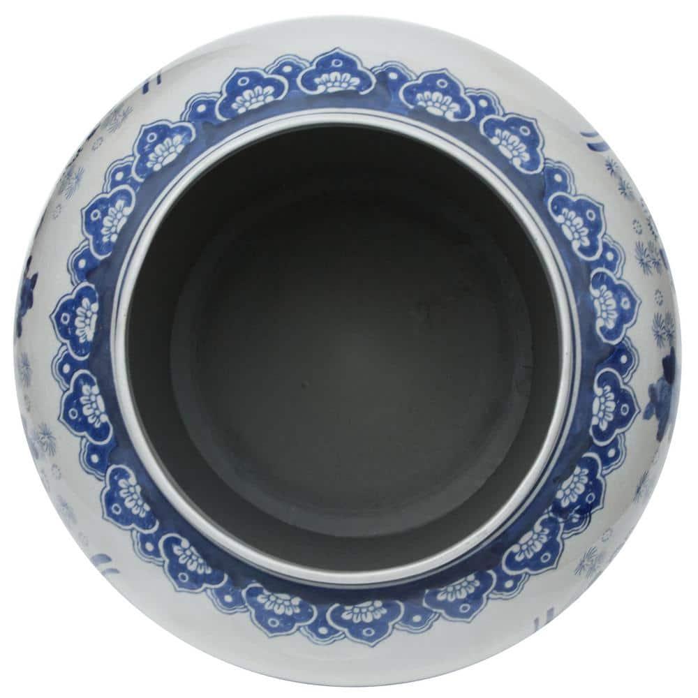 32" Porcelain Temple Jar