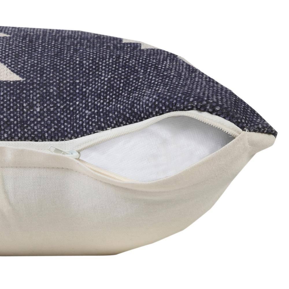 20" Square Blue and White Denim Cotton Throw Pillow