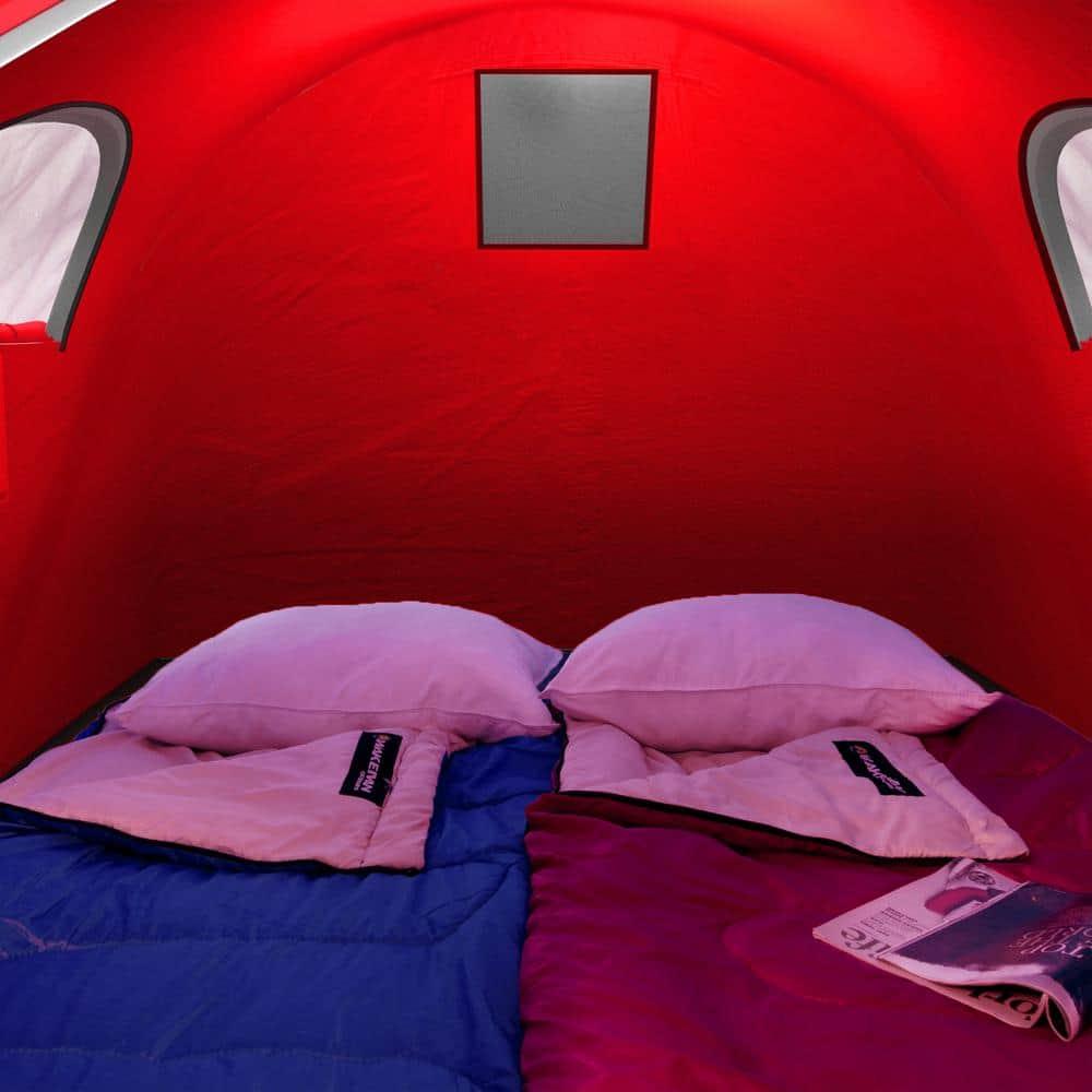 Wakeman Outdoors 2 Person Pop Up Tent with Layered Door and Carry Bag, Red