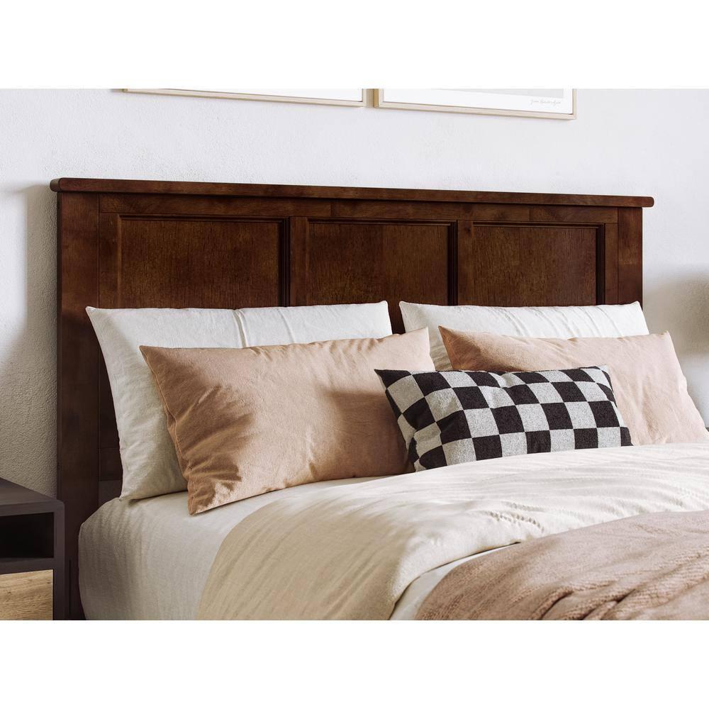 AFI Charlotte Full Solid Wood Low Profile Platform Bed, Walnut