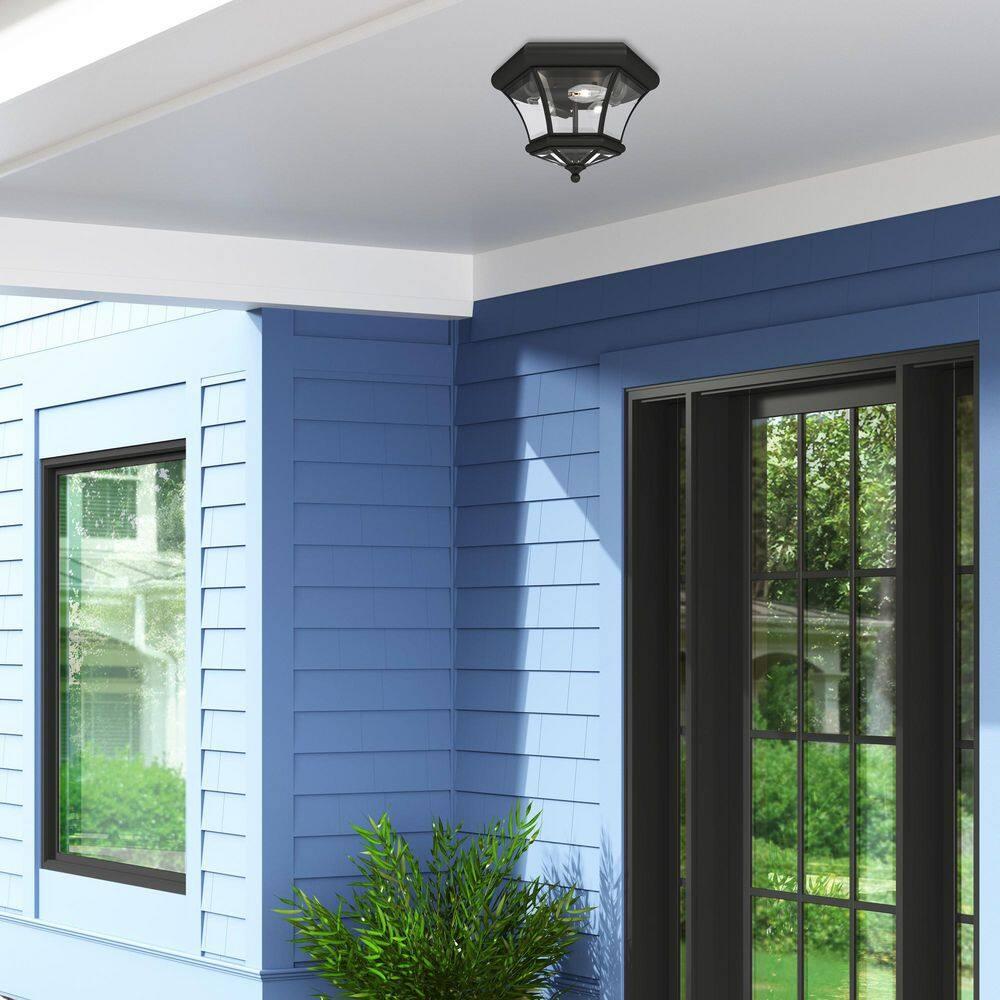 Livex Lighting Monterey/Georgetown 3 - Light Flush Mount in Black