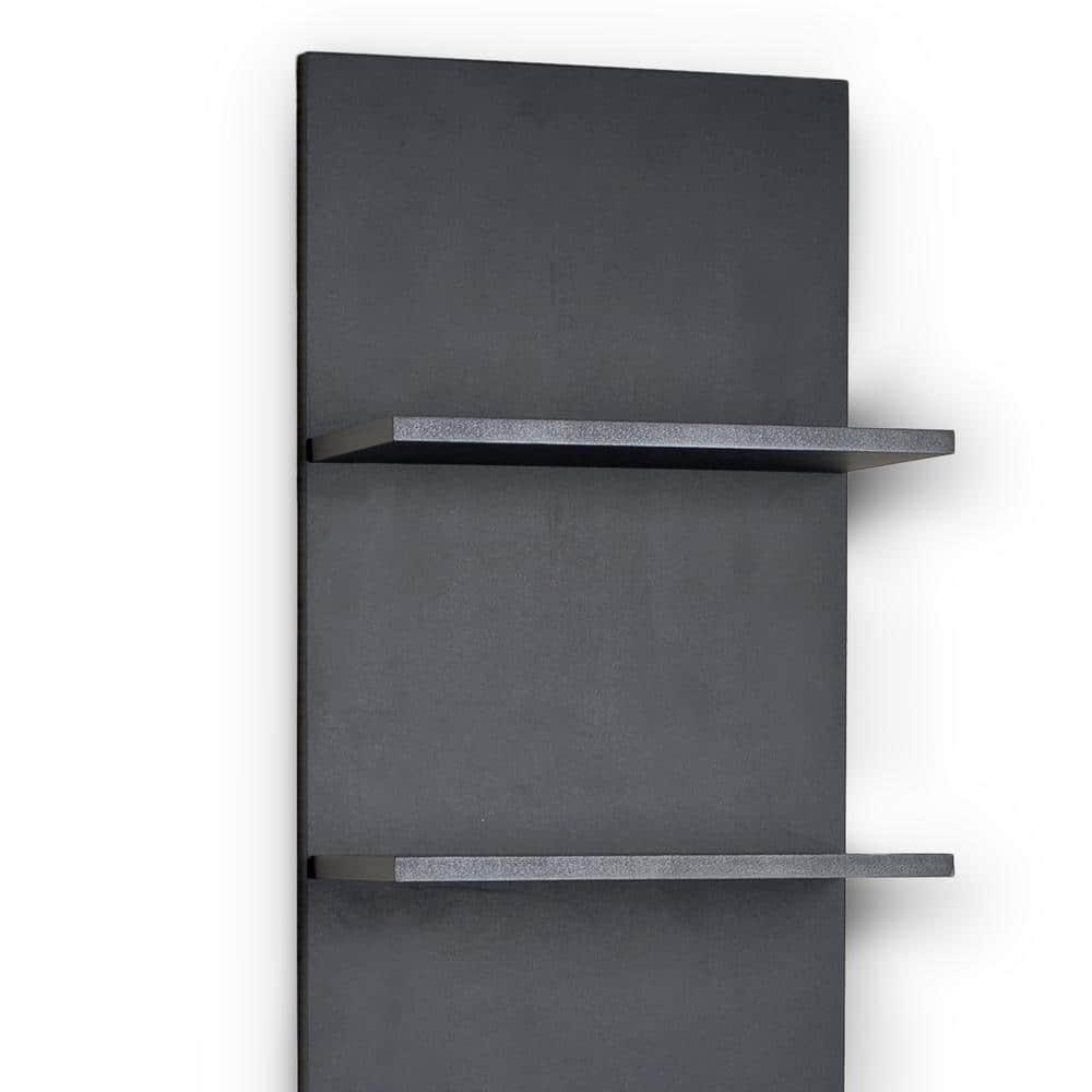 Danya B. 47" x 11.7" Wide Vertical Column Wall Shelf Black: Laminated MDF, 5-Tier Storage, Spot Clean