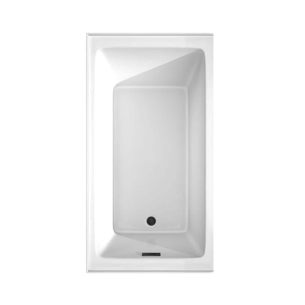 Wyndham Collection WCBTW16032LMBTRIM Grayley 60'' x 32'' Alcove Soaking Acrylic Bathtub