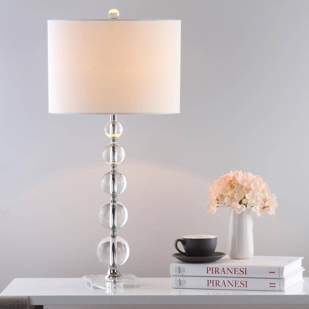 Safavieh Liam 29-Inch High Stacked Crystal Ball Lamp, Clear