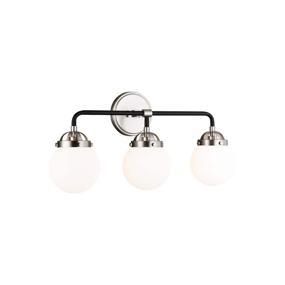 Generation Lighting Cafe 21.75-in 3 -Light Brushed Nickel Modern/contemporary Vanity light