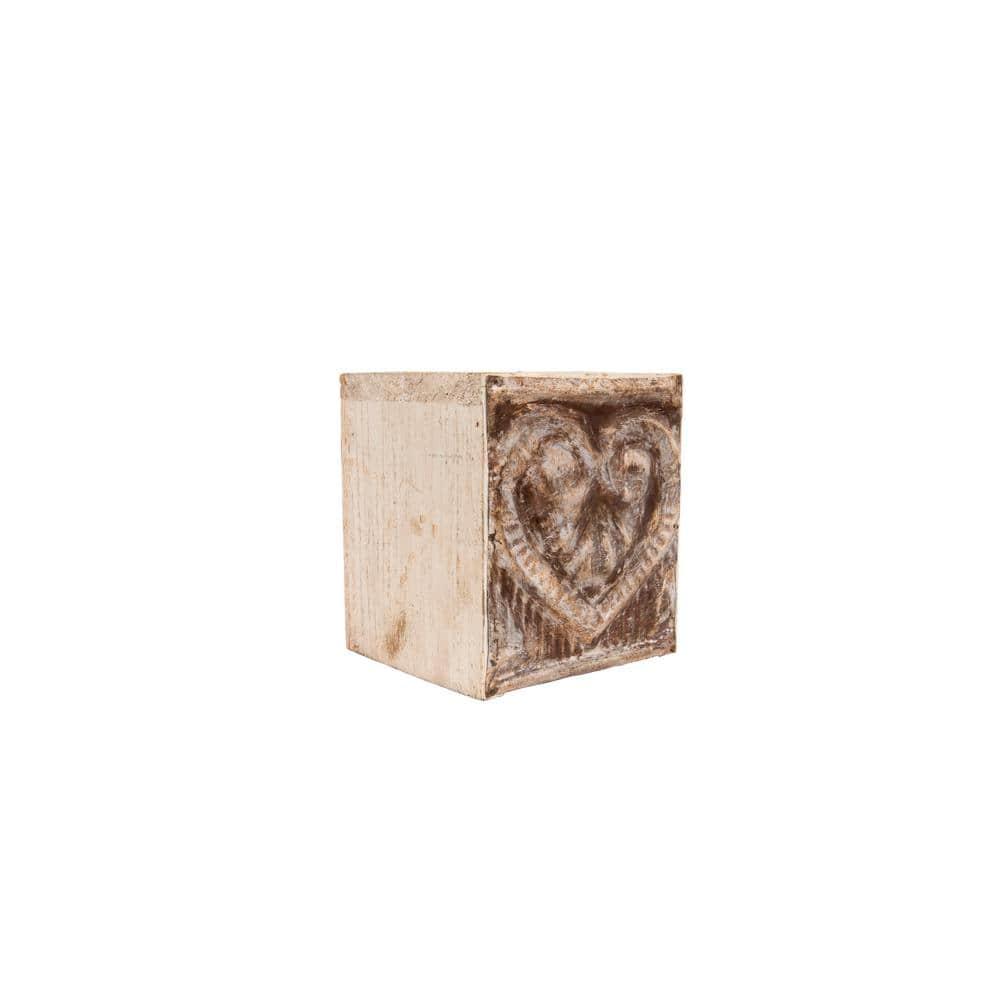 Creative Co-Op Wood & Metal "Bless You" Tissue Box Cover