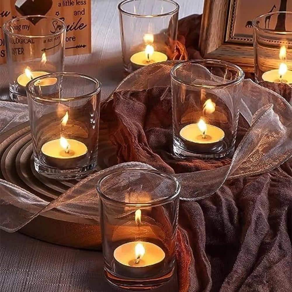 Aspen Creative#25706-6,Votive Candle Holder,Wedding Parties,Holiday&Home Decor,4-1/4"D x 4-5/8"H,Set of 6