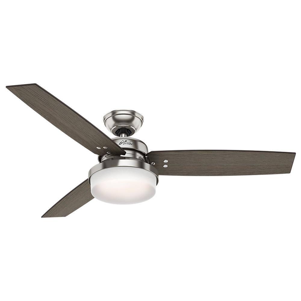 52" Sentinel Ceiling Fan with Remote Nickel: WhisperWind Motor, Reversible - Hunter Fan