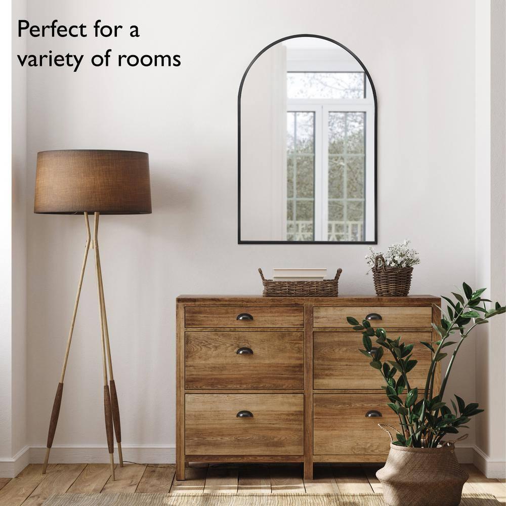 Design House Maeve Arched Wall Mirror with Black Frame, 36-Inch by 24-Inch, 2-Pack