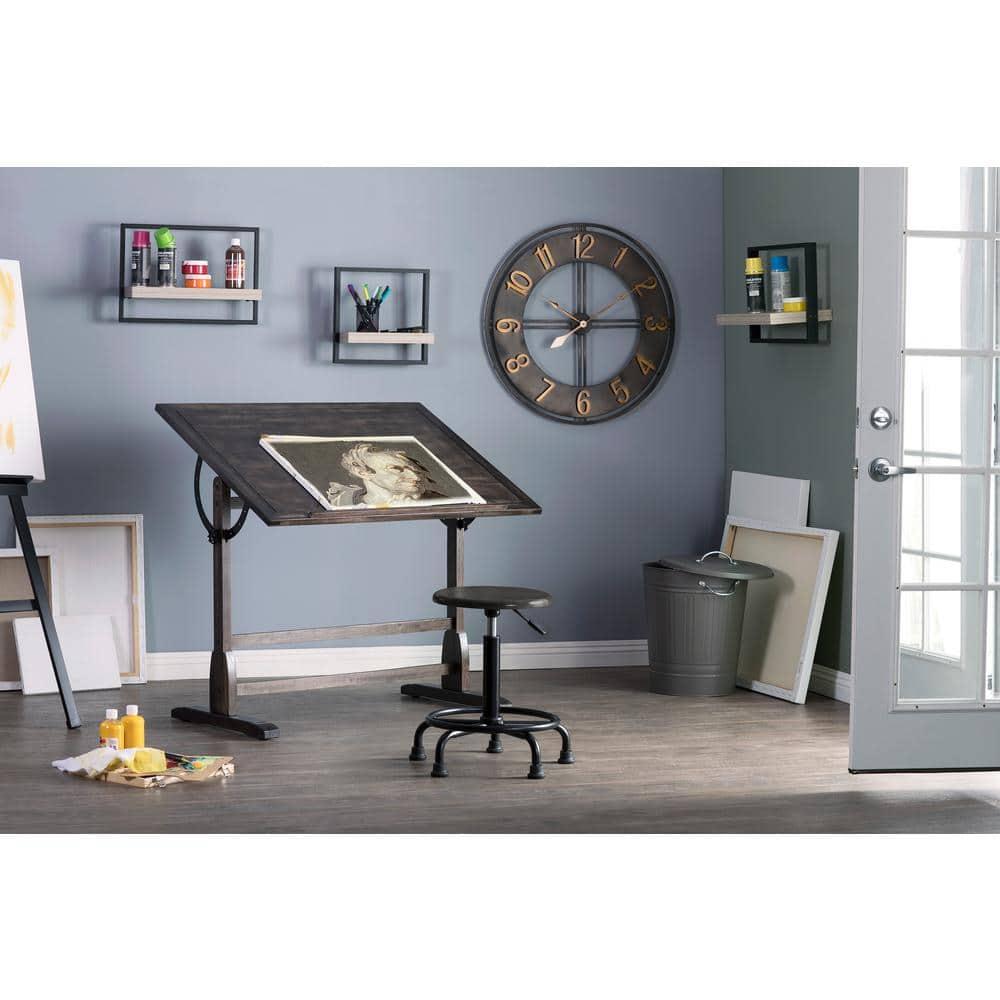 Vintage Solid Wood Drawing/Drafting Table with 42" x 30" Adjustable Tilting Top