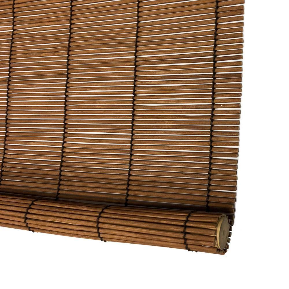 36" x 72" Outdoor Imperial Matchstick Rayon from Bamboo Cord-Free Natural Rollup Blinds Fruitwood - Radiance: Light Filtering, Spot Clean