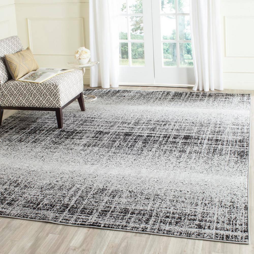 SAFAVIEH Adirondack Kiersten Abstract Faded Area Rug, Silver/Black, 8' x 10'