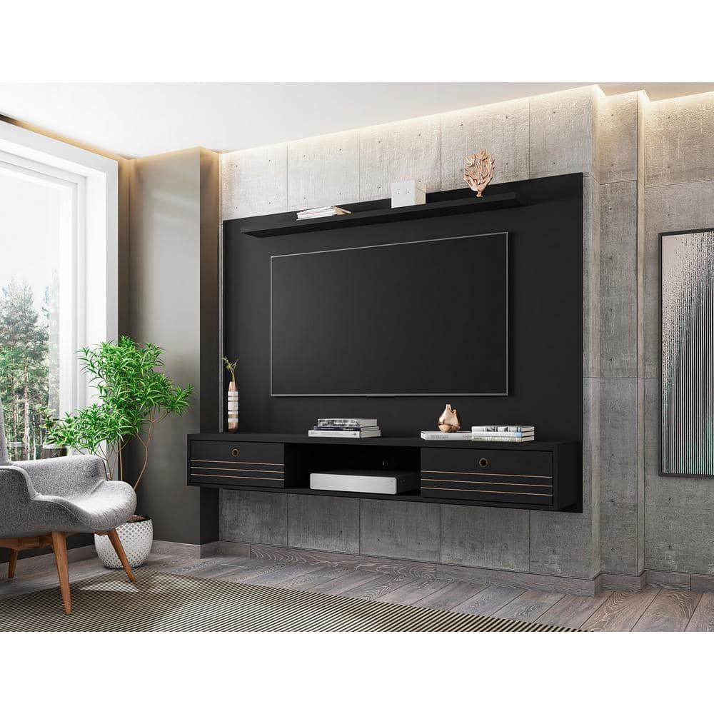 Manhattan Comfort Liberty Wood Entertainment Center for TVs up to 65" in Black