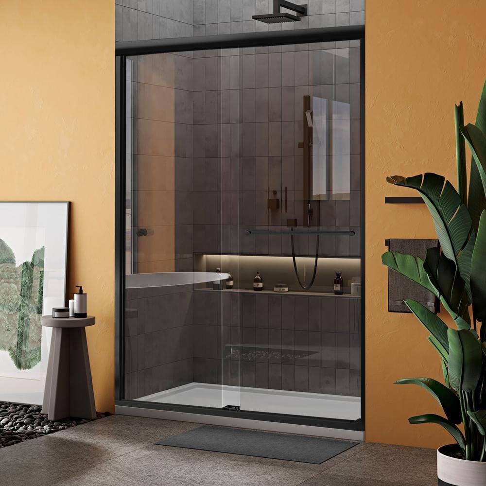 44" - 48" W 70" H Double Sliding Semi-Frameless Shower Door