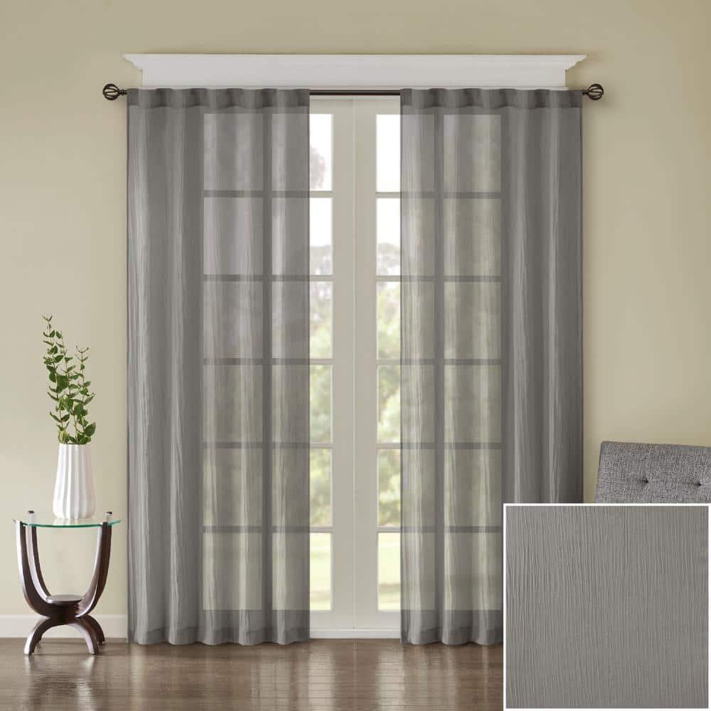 Madison Park Harper Solid Crushed Curtain Panel Pair (Set of 2)