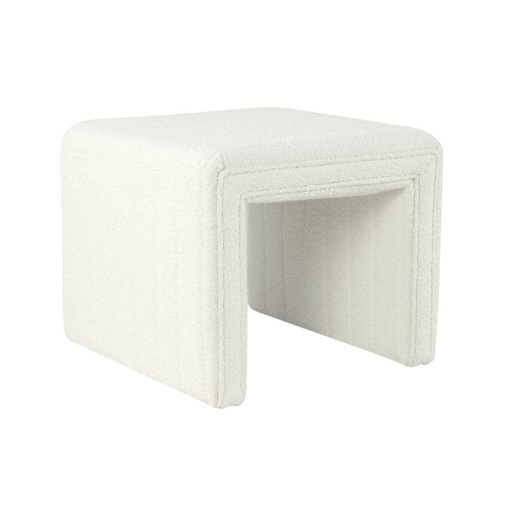 Hokku Designs Modern Channel Tufted Ottoman for Living Room & Bedroom