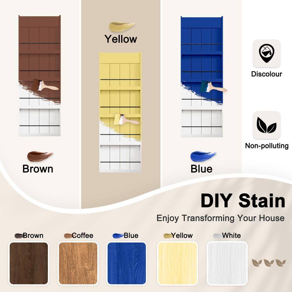 ARK DESIGN 84"H Wood and Primed Bookshelf Style Barn Door with Mounting Hardware Kit