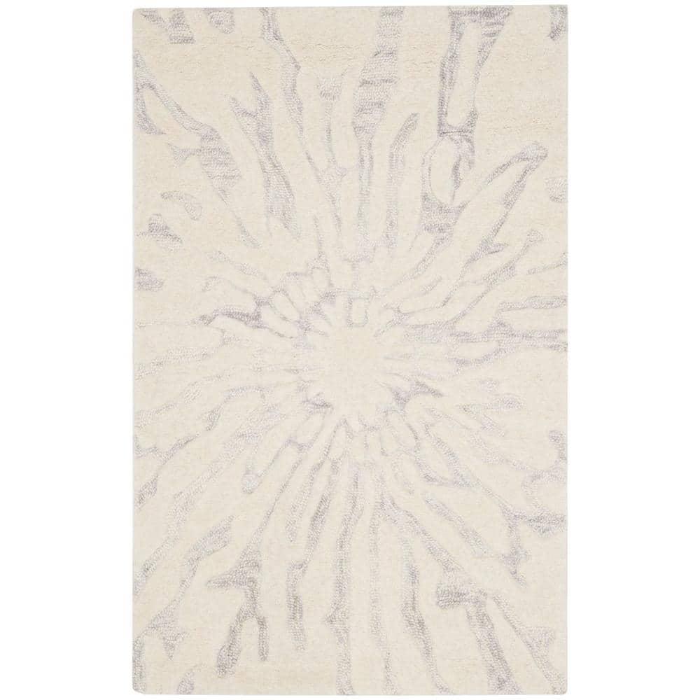 Bella BEL129 Hand Tufted Accent Rug - Silver/Ivory - 2'6"x4' - Safavieh.