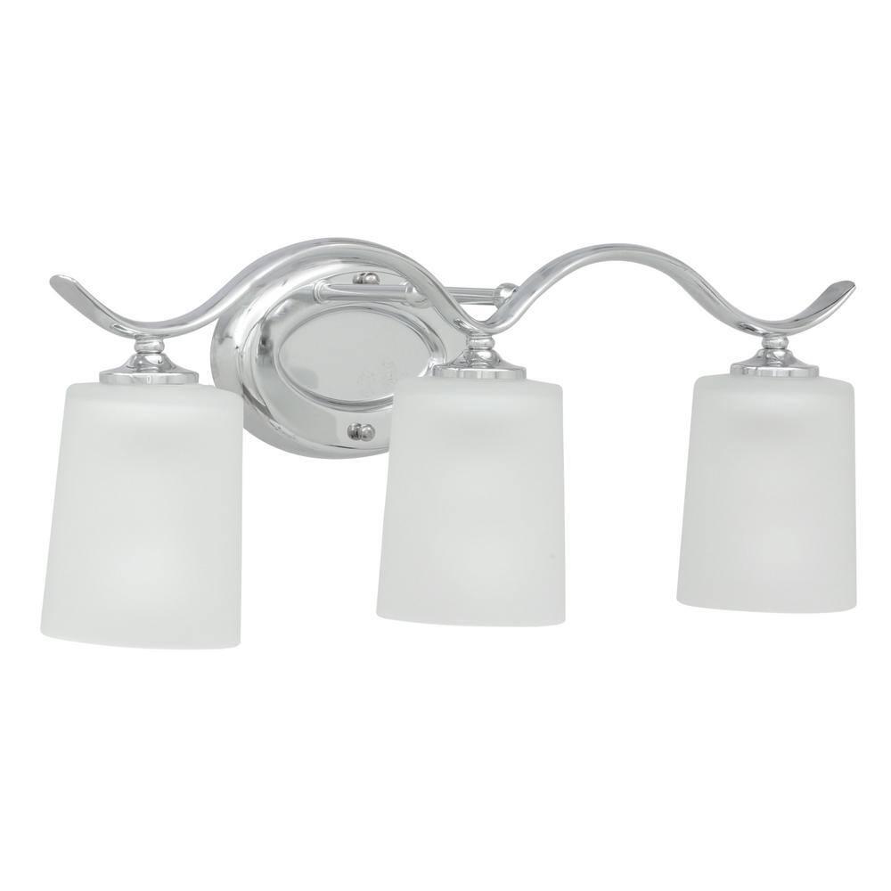 Progress Lighting Inspire 3-Light Wall Sconce, Polished Chrome, Etched Glass Shade