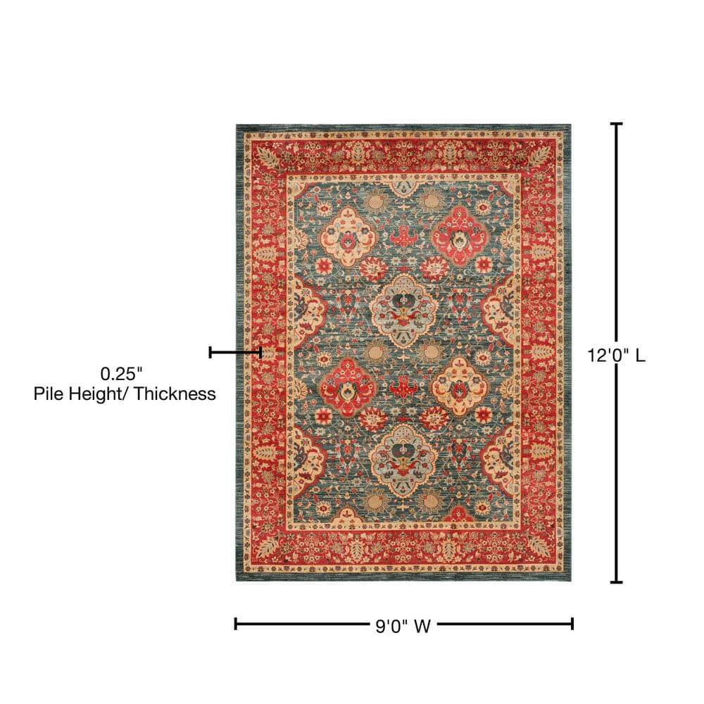 Mahal MAH655 Power Loomed Indoor Area Rug - Navy/Red - 8'9"x11'9" - Safavieh.