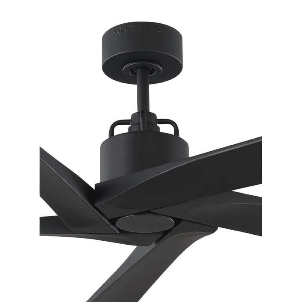 Generation Lighting Aspen 56 56-in Outdoor Black with Midnight Black Blades Ceiling Fan Light Kit Compatible - Remote Included ( 5 -Blade )