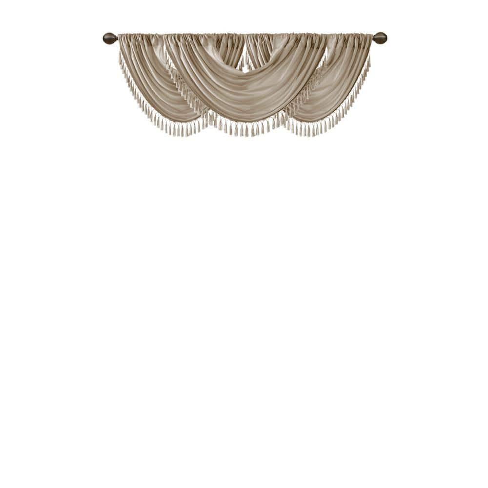 Madison Park Elena Faux Silk Waterfall Embellished 38'' W Window Valance