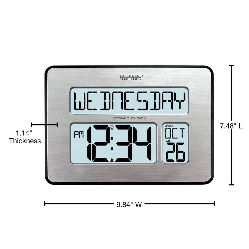 La Crosse Technology Backlight Atomic Full Calendar Clock with Extra-Large Digits, 513-1419BL-INT