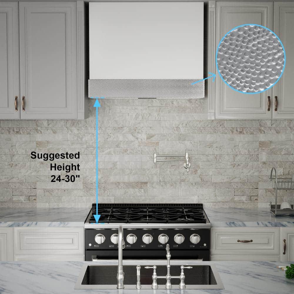 Akicon Stainless Steel 600 CFM Ducted (Vented) Wall Mounted Required Range Hood