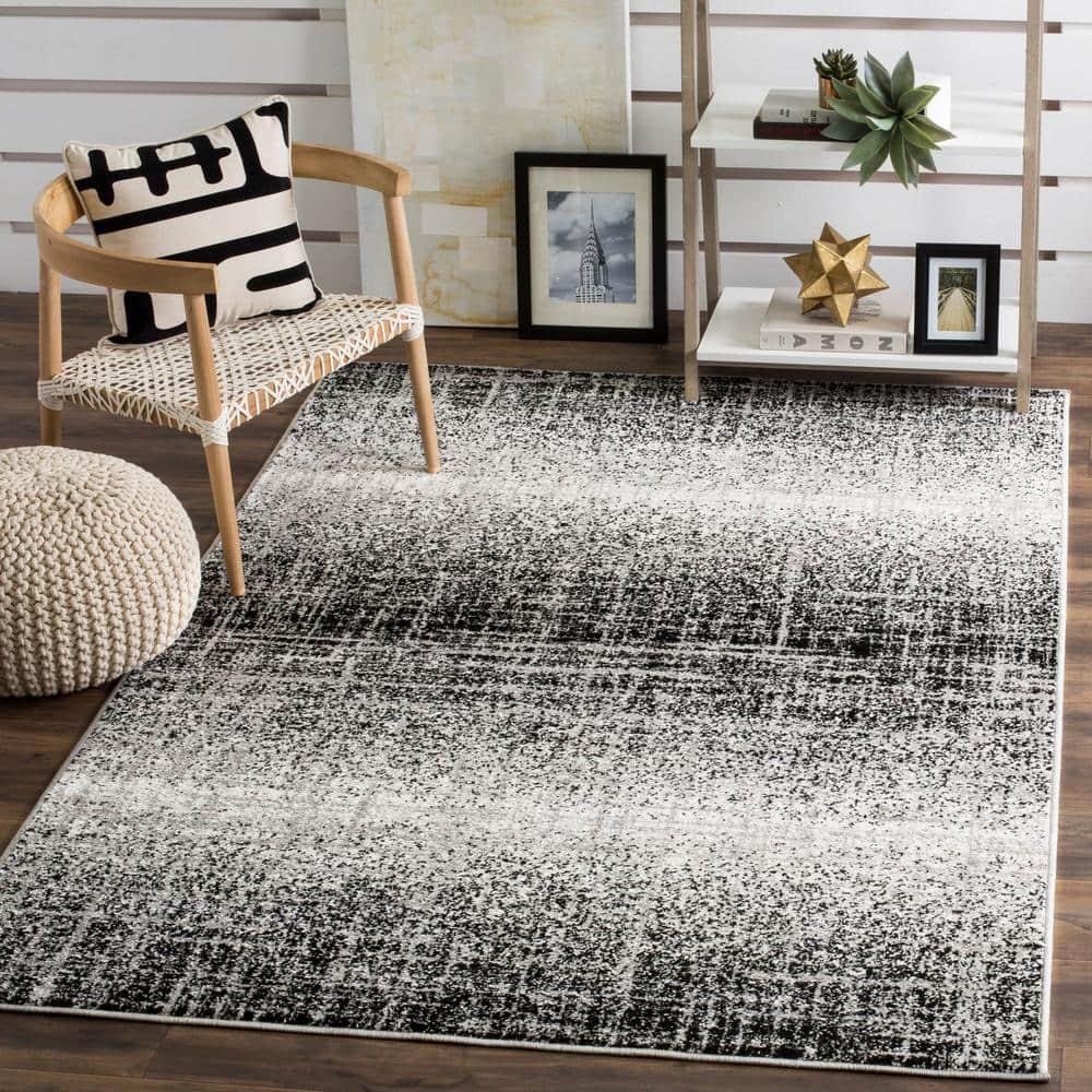 Adirondack ADR116 Machine Made Indoor Accent Rug - Silver/Black - 3'x5' - Safavieh