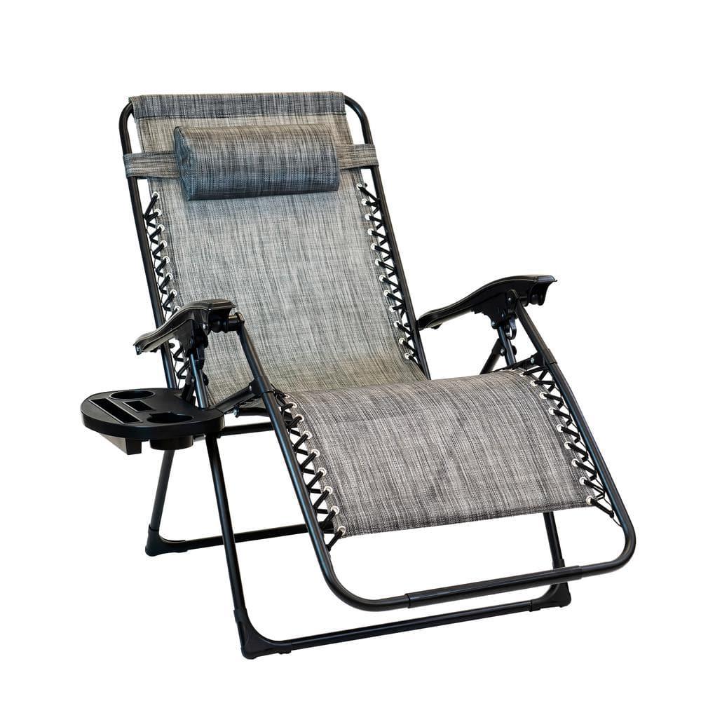 Best Choice Products Oversized Zero Gravity Chair, Folding Outdoor Patio Recliner w/ Cup Holder - Gray