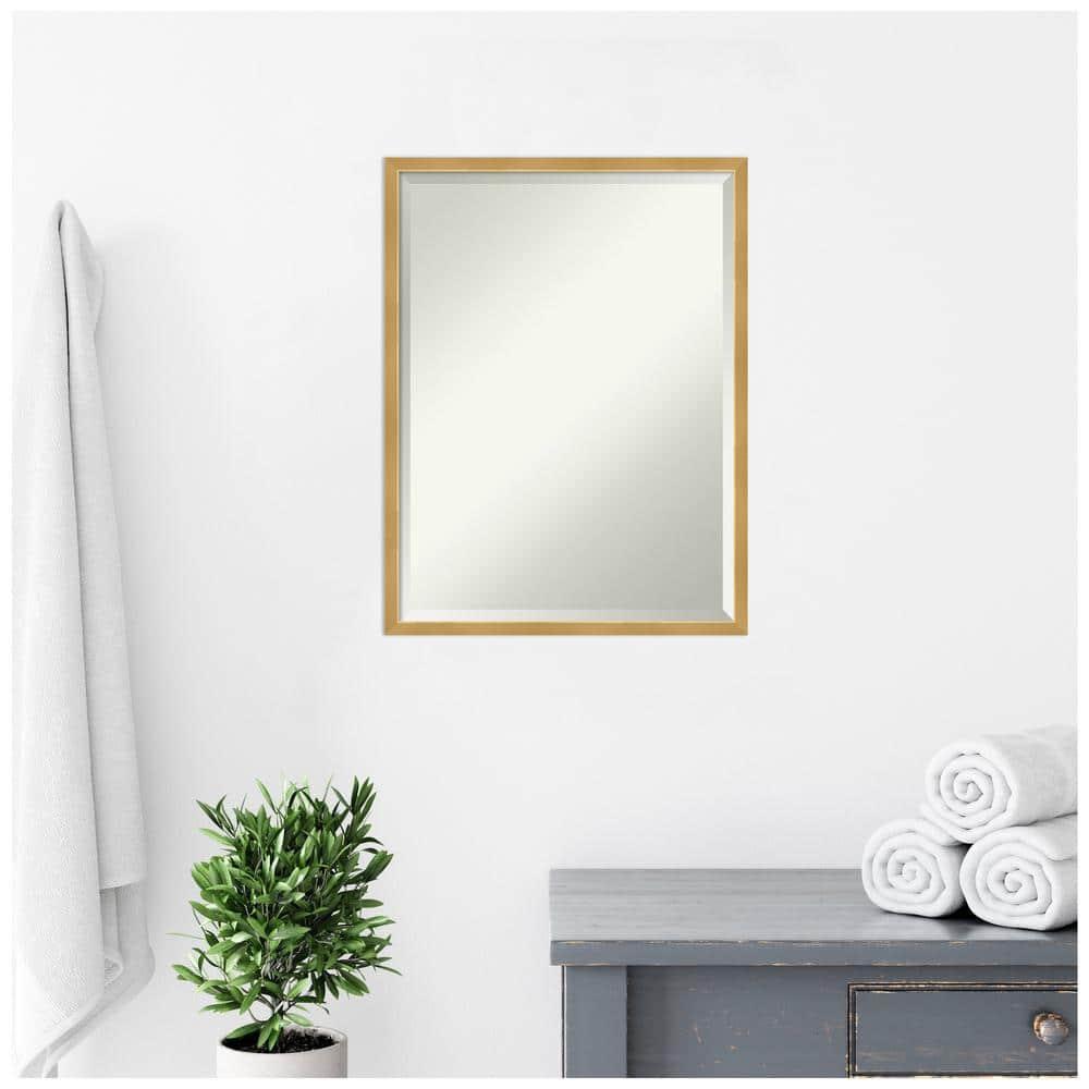 Amanti Art Svelte Polished Gold Beveled Wood Wall Mirror 25.5 x 19.5 in.
