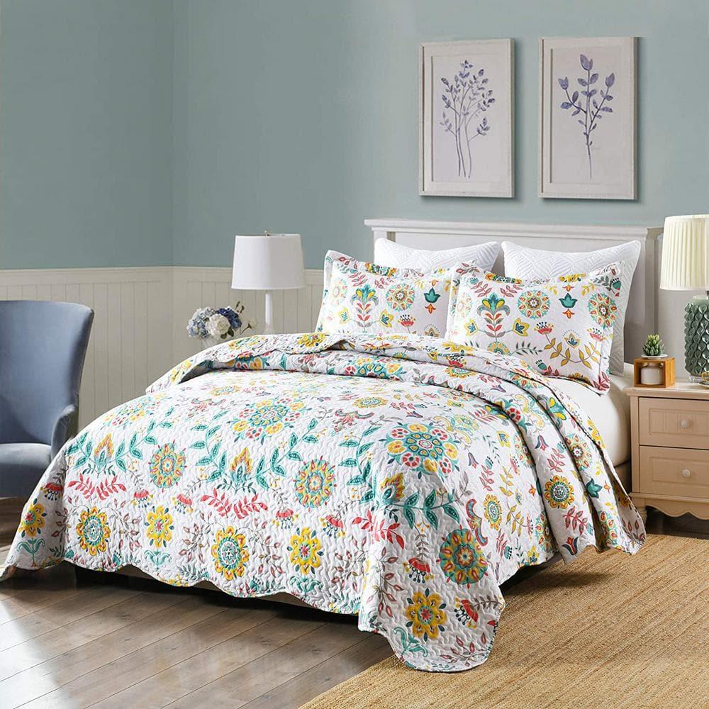 Bohemian Floral Quilt Set