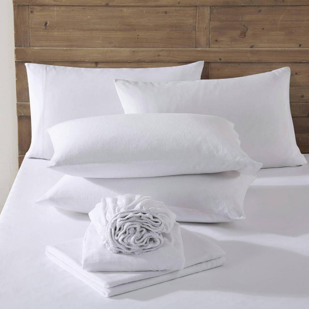 Twin Solid Flannel Sheet Set White - Eddie Bauer