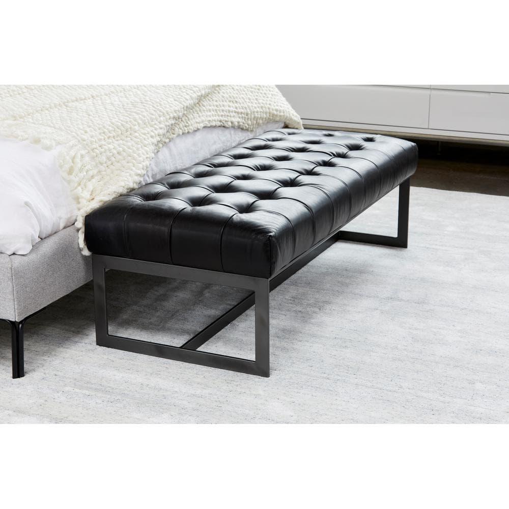 Moe's Home Collection Wyatt Leather Bench