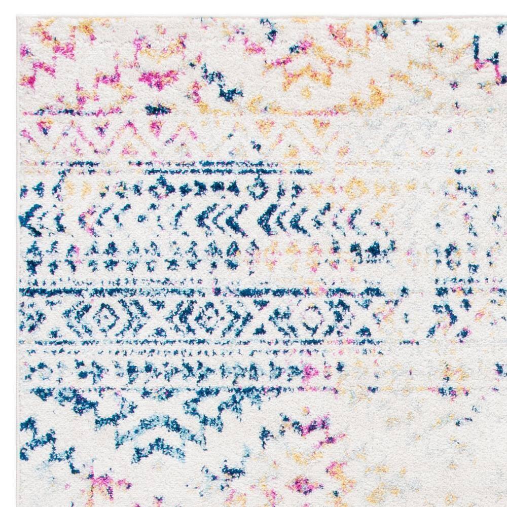Tulum TUL272 Power Loomed Area Rug - Ivory/Blue - 5'x5' - Safavieh.