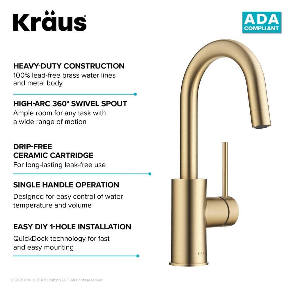 Kraus Oletto™ Single Handle Kitchen Bar Faucet KPF-2600SFACB
