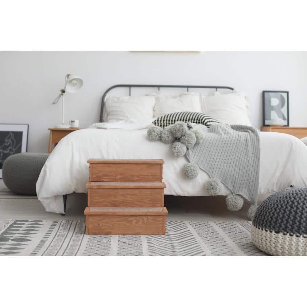 Canadian Hemlock Wooden Pet Stairs with Storage