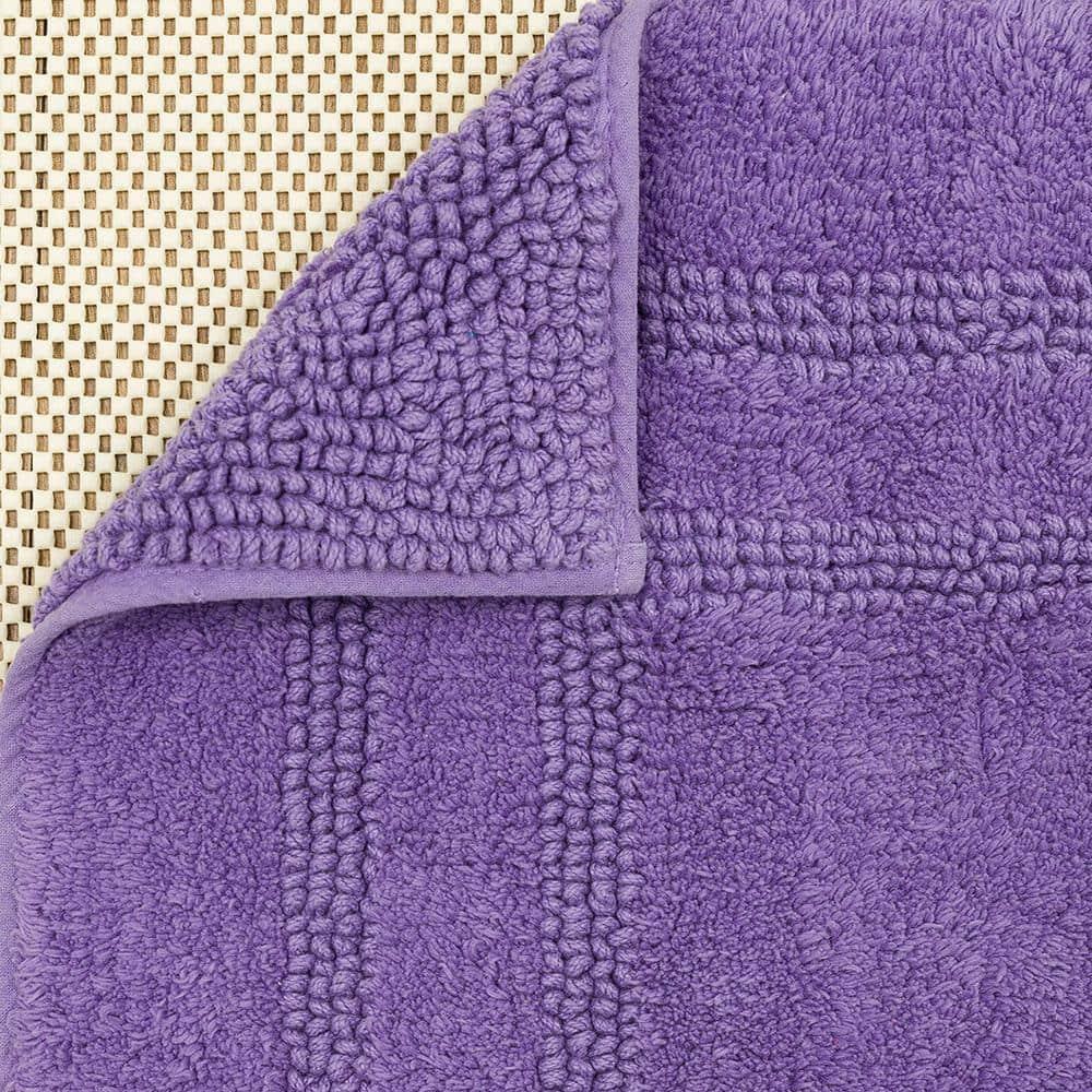 Mohawk Cotton Bath Mat Soft Absorbent Quick Dry Machine Washable Bathroom Mat, Grape, 17" x 24"