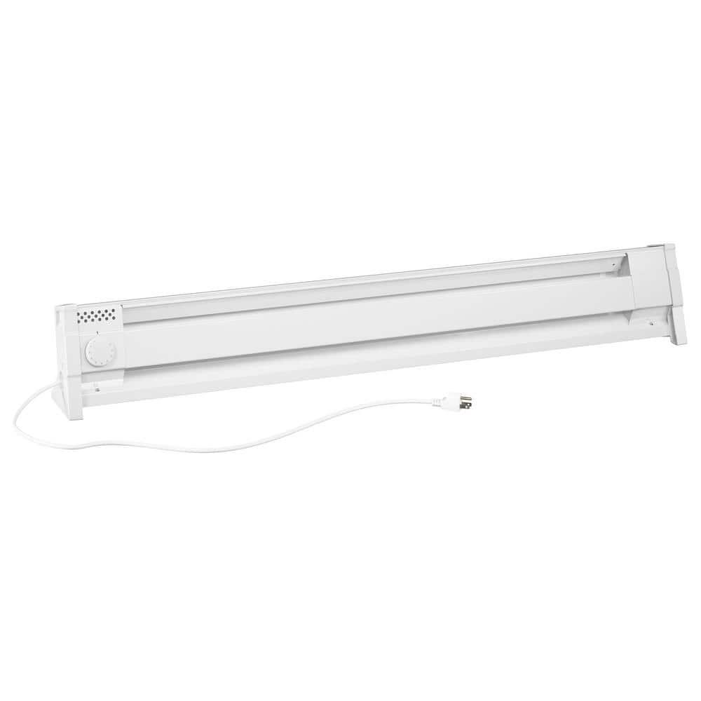 Cadet 49 in. Plug-in Portable Electric Baseboard Heater, White,120V w/6ft cord, 175 sq. ft.