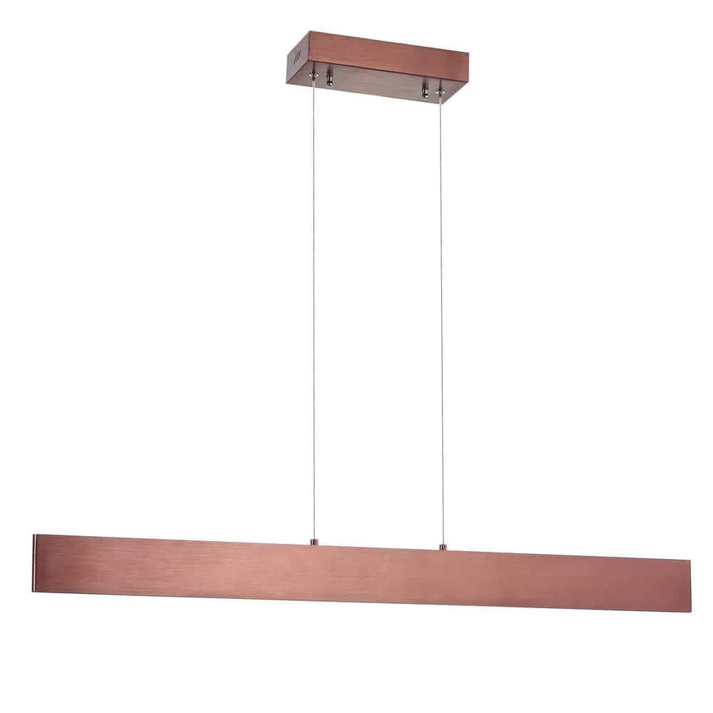 Draper 40" Dimmable Adjustable Integrated LED Metal Linear Pendant, Anodized Bronze