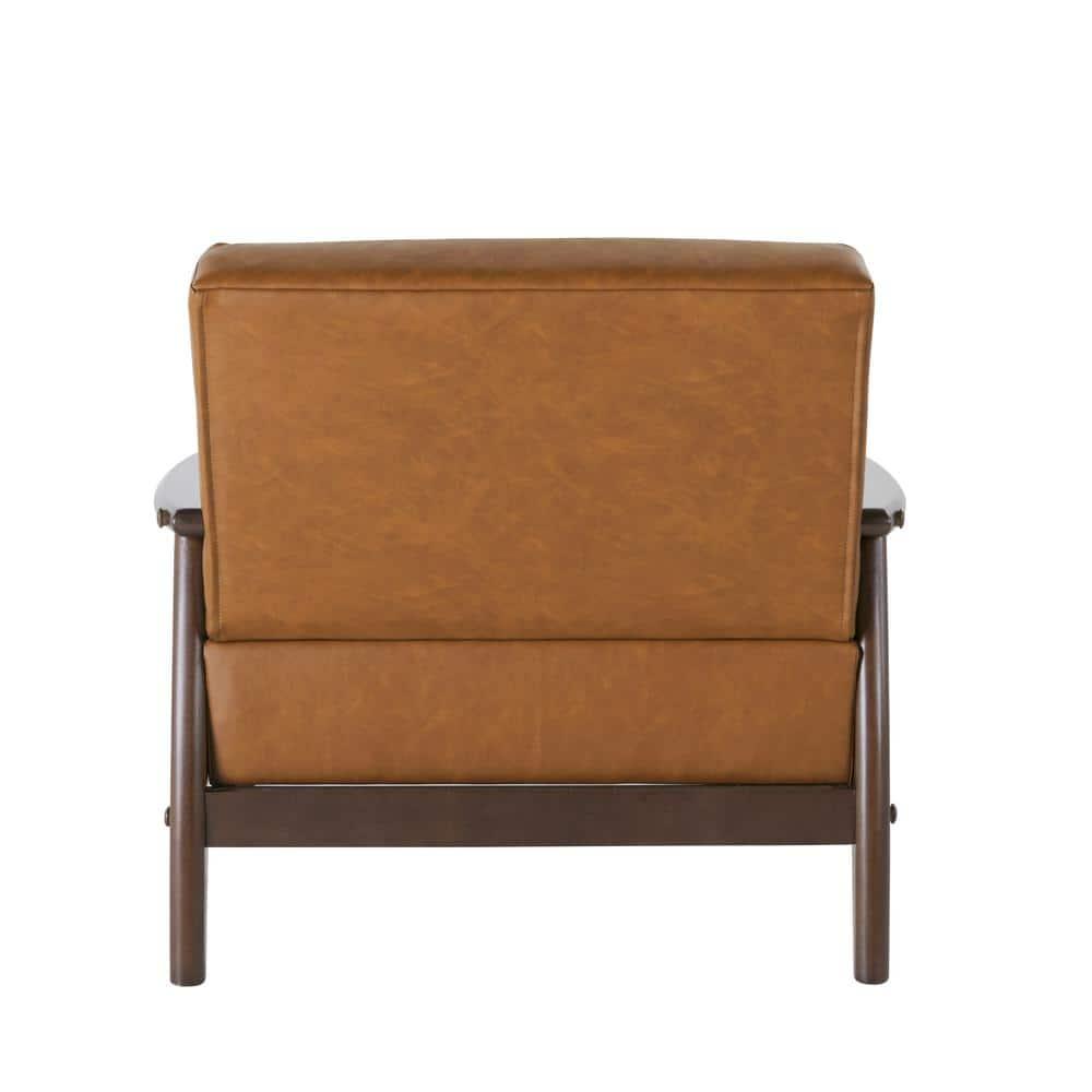 Studio Living Aberdeen Farmhouse Accent Chair, Carmel Vegan Leather