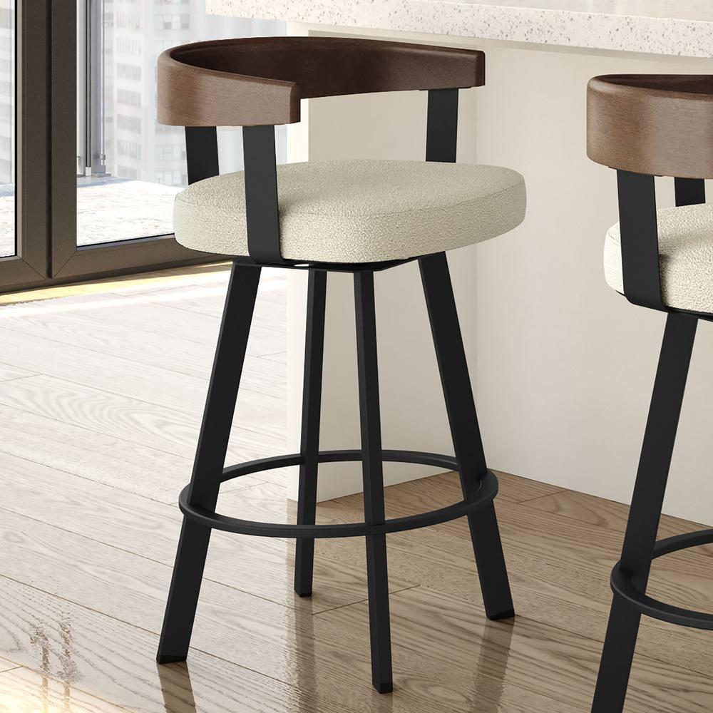 Amisco Lars Upholstered Barstool Cream/Black